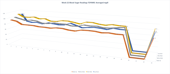 Week 22 Synopsis Blood Sugar Readings Averaged